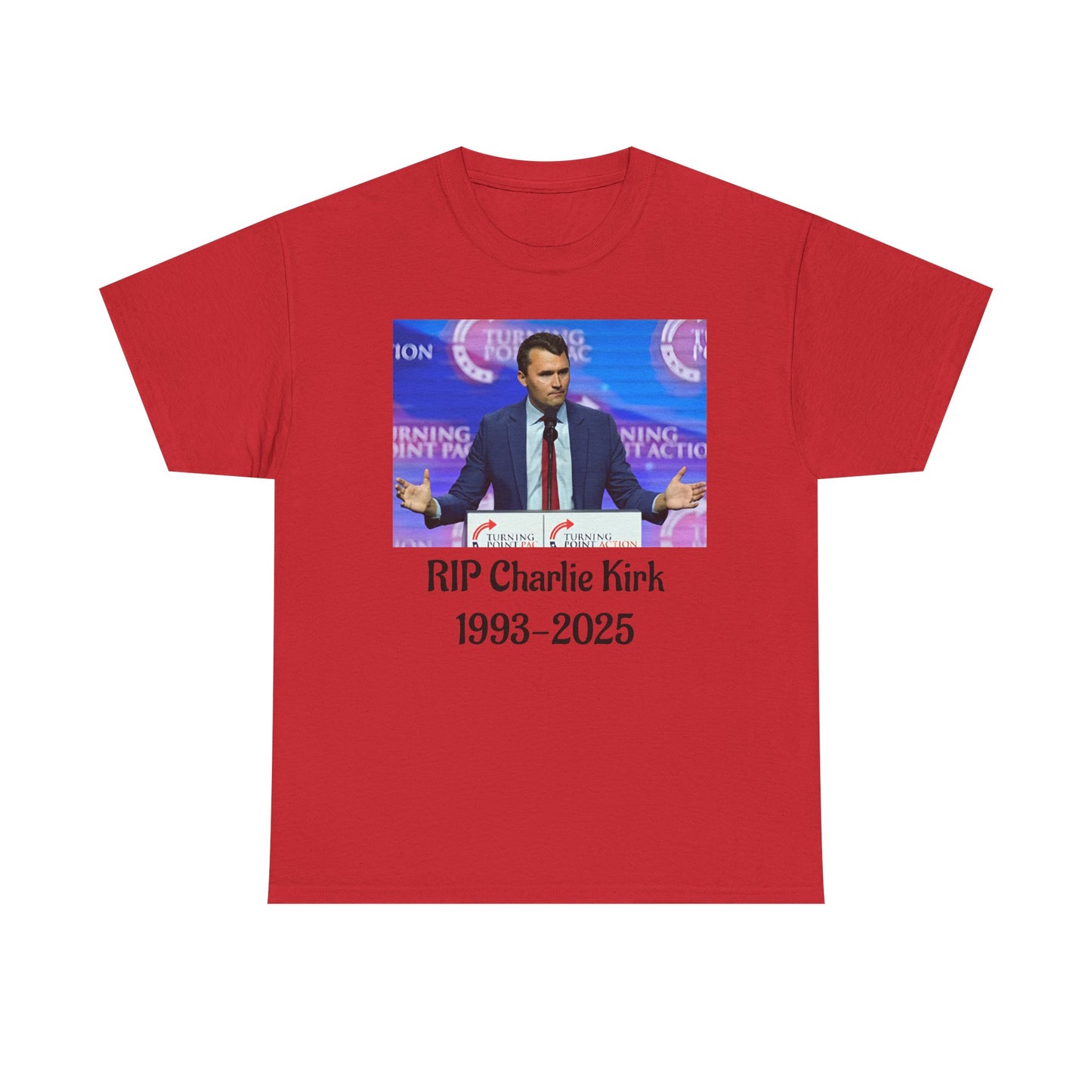 RIP Charlie Kirk Unisex Heavy Cotton Tee, Memorial Shirt, Tribute T-Shirt