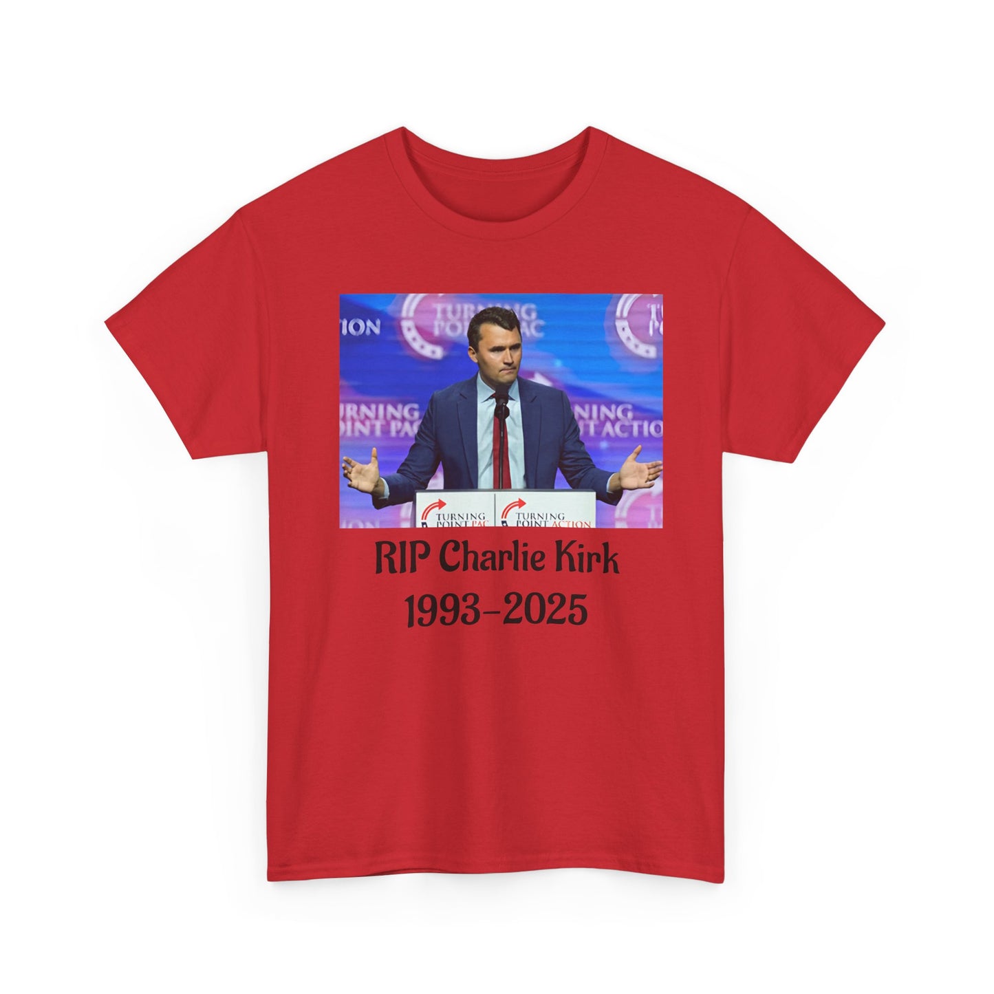 RIP Charlie Kirk Unisex Heavy Cotton Tee, Memorial Shirt, Tribute T-Shirt