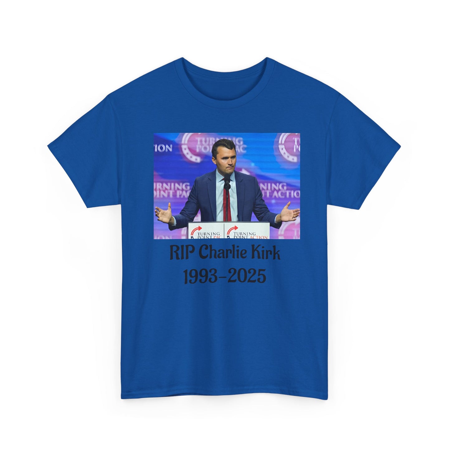 RIP Charlie Kirk Unisex Heavy Cotton Tee, Memorial Shirt, Tribute T-Shirt