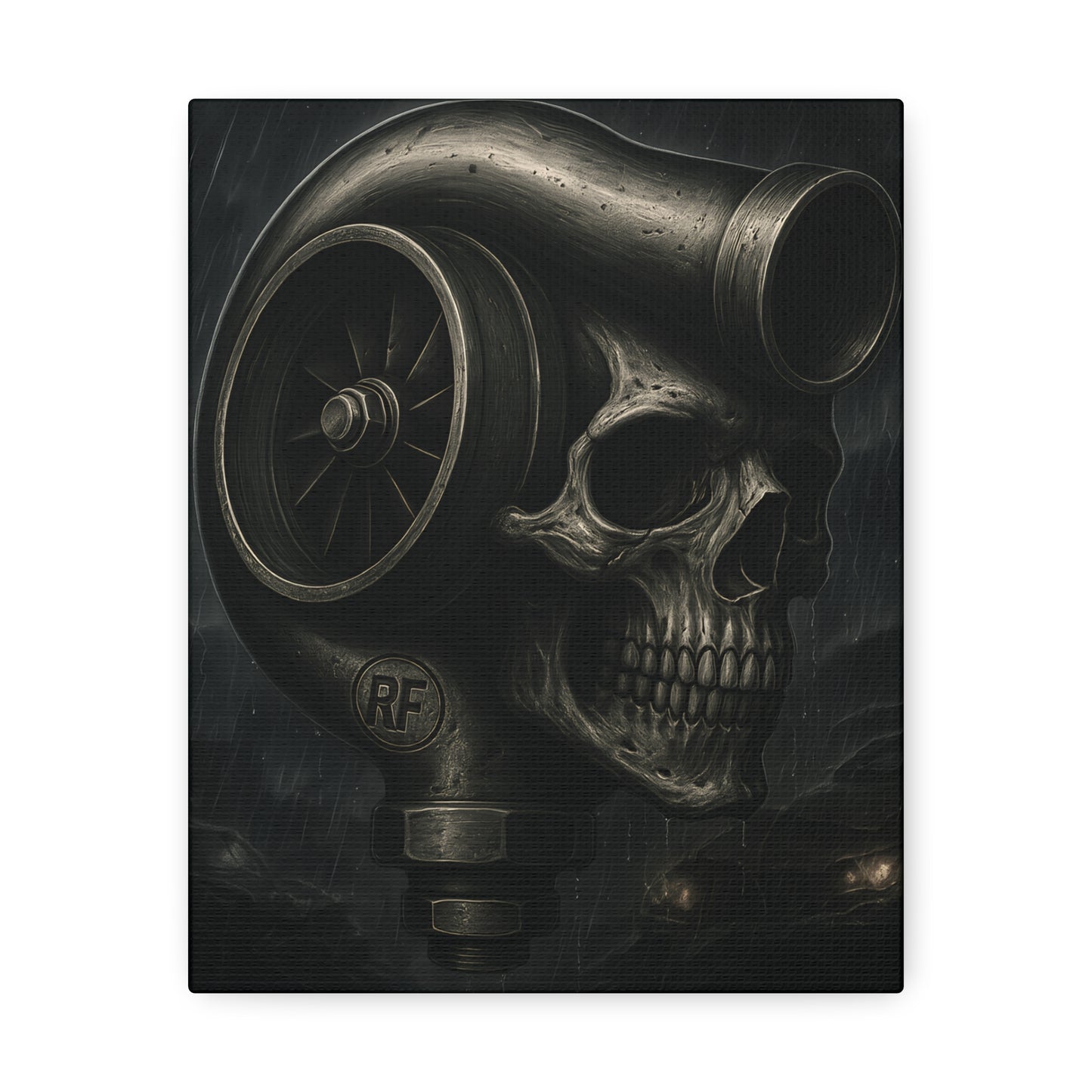 Rev Fetish Turbo Skull Premium Canvas Print