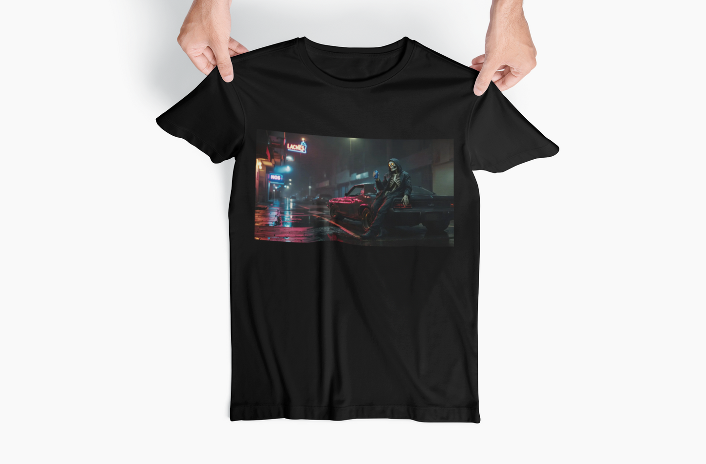 Skeleton Racer Streetwear T-Shirt – NOS Inspired Muscle Car Design