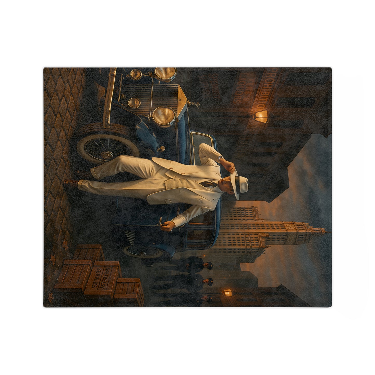 Mafia Gentleman Velveteen Soft Blanket | 1930s Rolls-Royce Prohibition Era