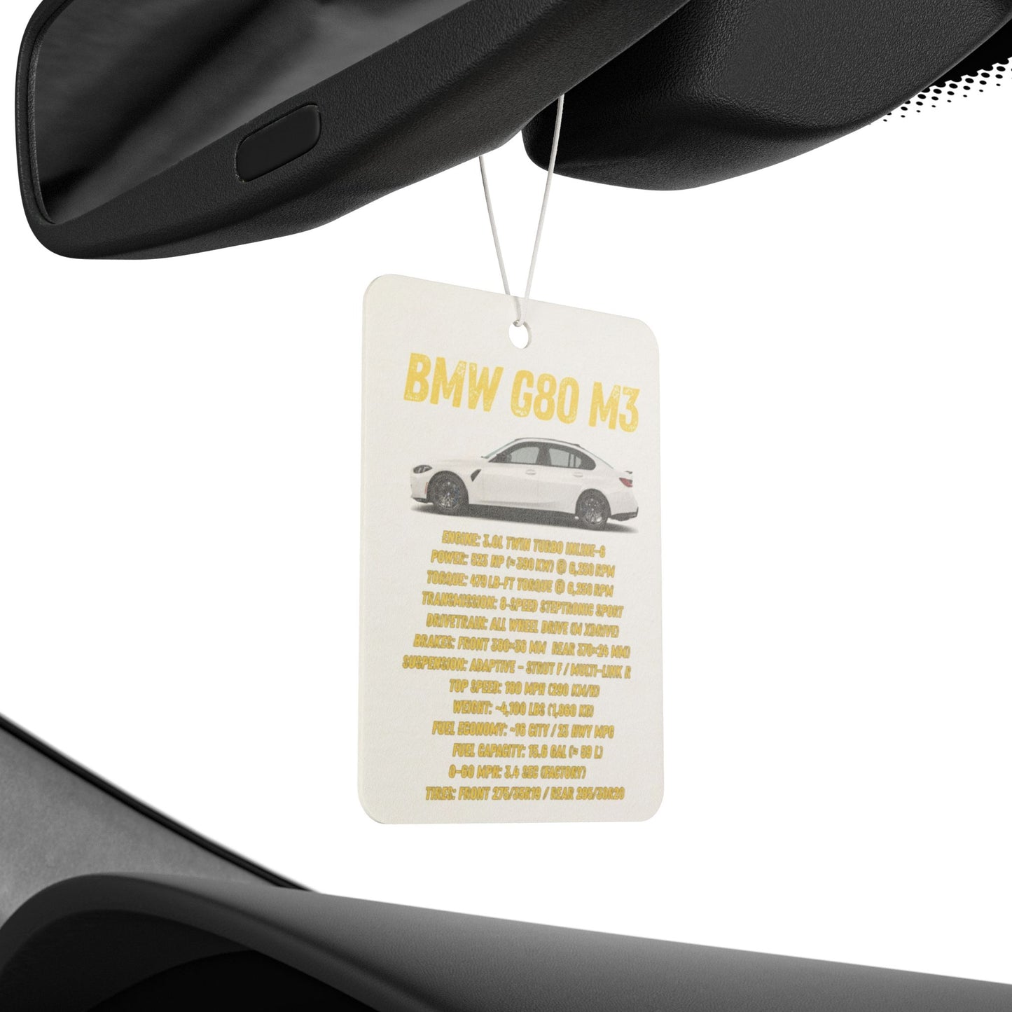 BMW G80 M3 Spec List Car Air Freshener