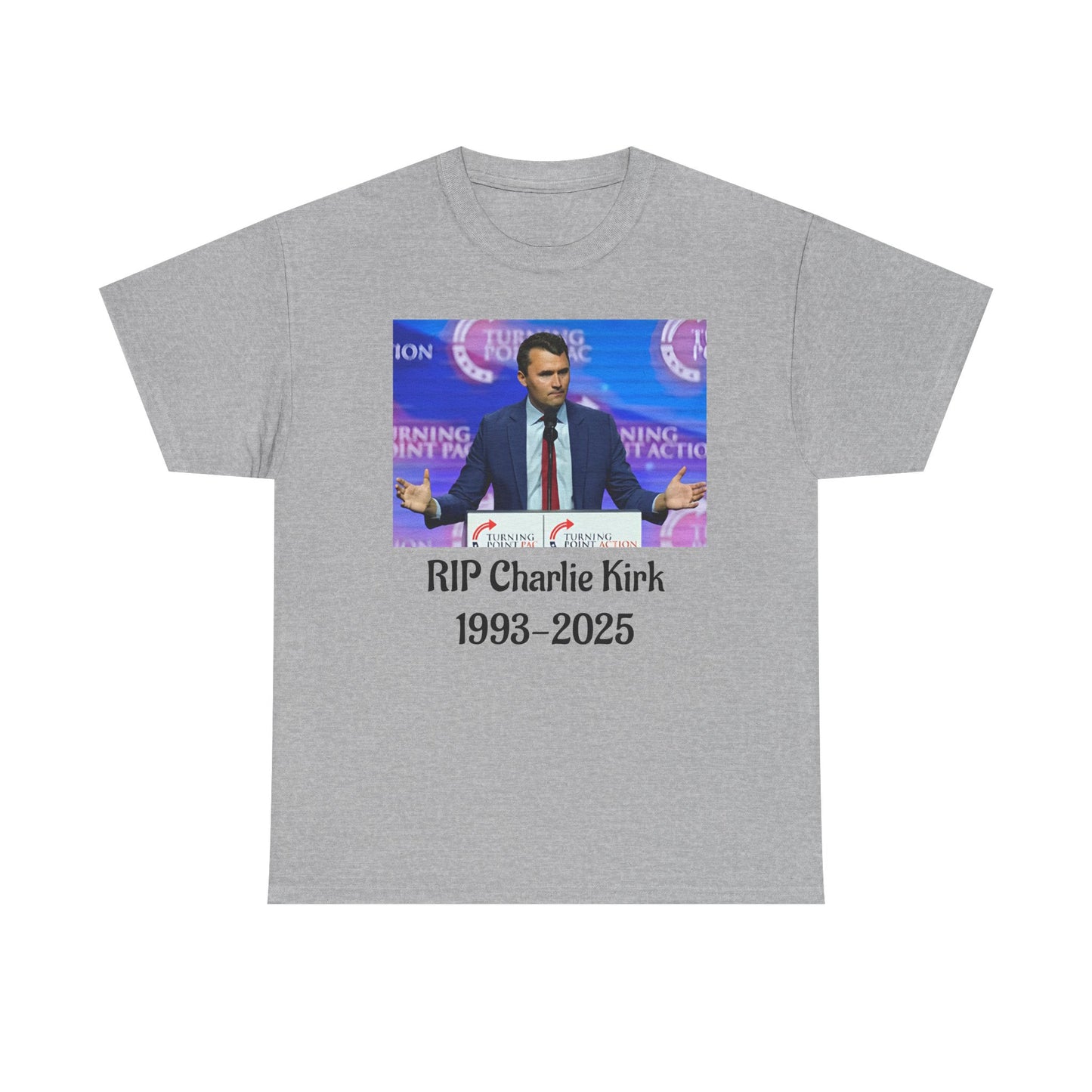 RIP Charlie Kirk Unisex Heavy Cotton Tee, Memorial Shirt, Tribute T-Shirt