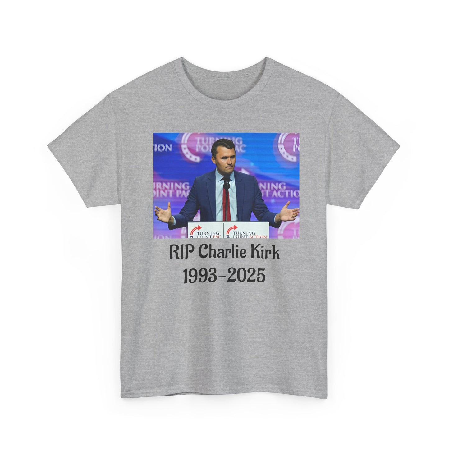 RIP Charlie Kirk Unisex Heavy Cotton Tee, Memorial Shirt, Tribute T-Shirt