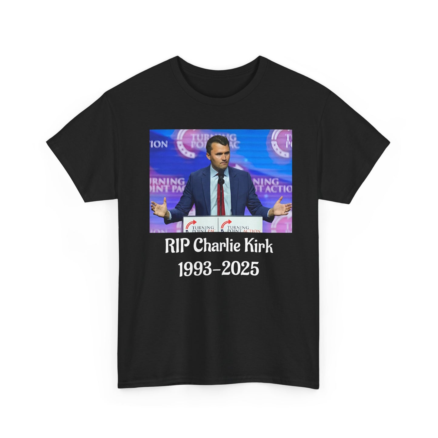 RIP Charlie Kirk Unisex Heavy Cotton Tee, Memorial Shirt, Tribute T-Shirt