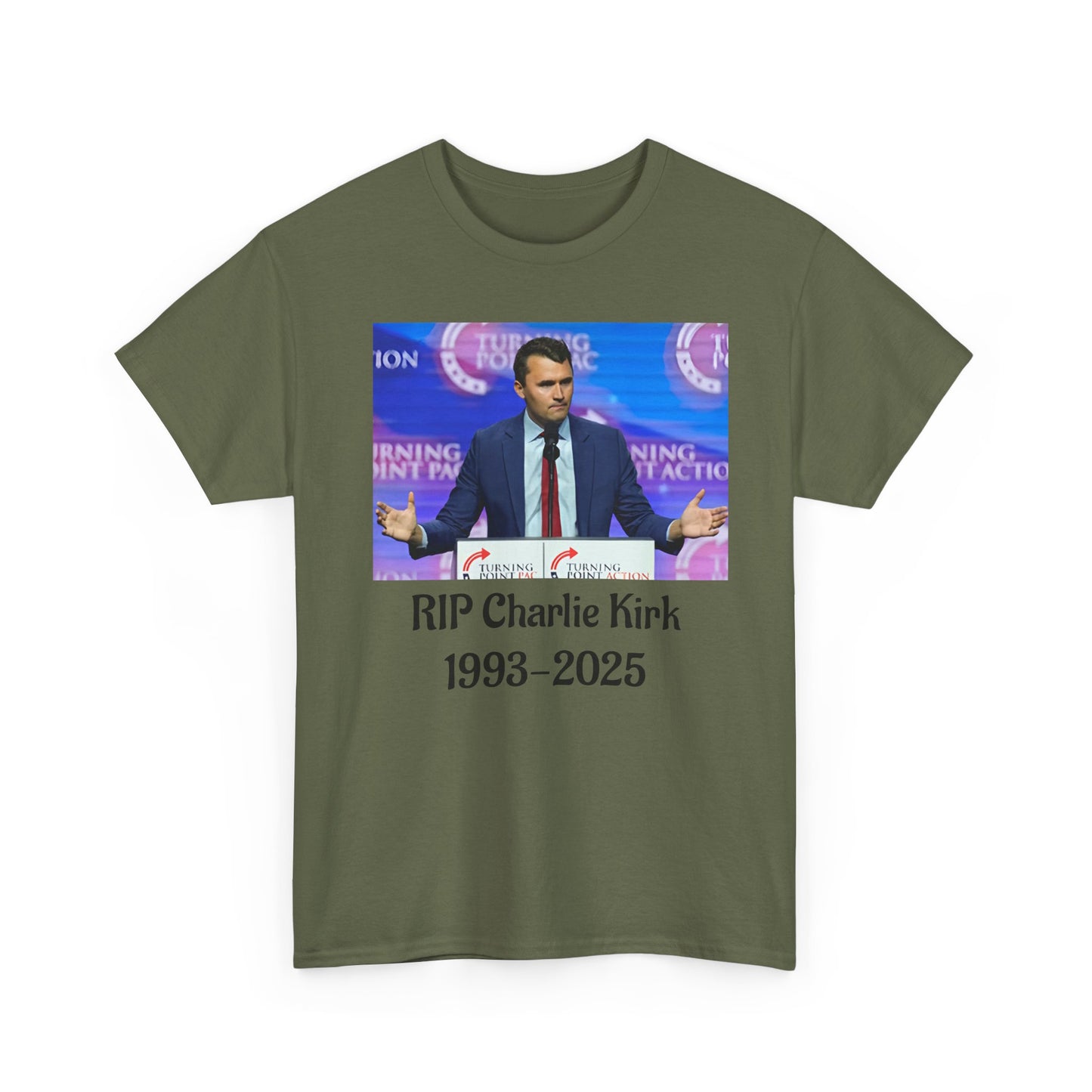 RIP Charlie Kirk Unisex Heavy Cotton Tee, Memorial Shirt, Tribute T-Shirt