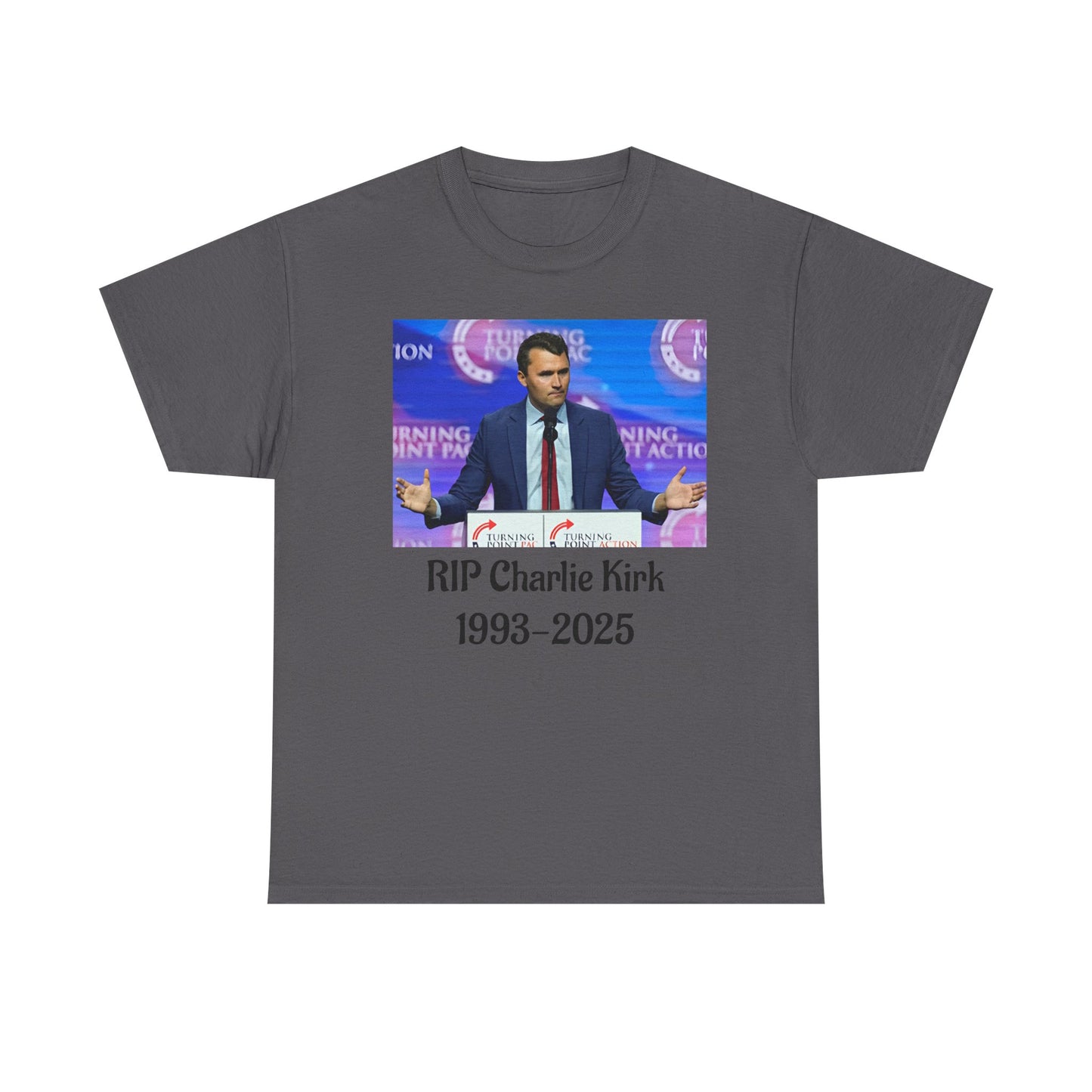 RIP Charlie Kirk Unisex Heavy Cotton Tee, Memorial Shirt, Tribute T-Shirt