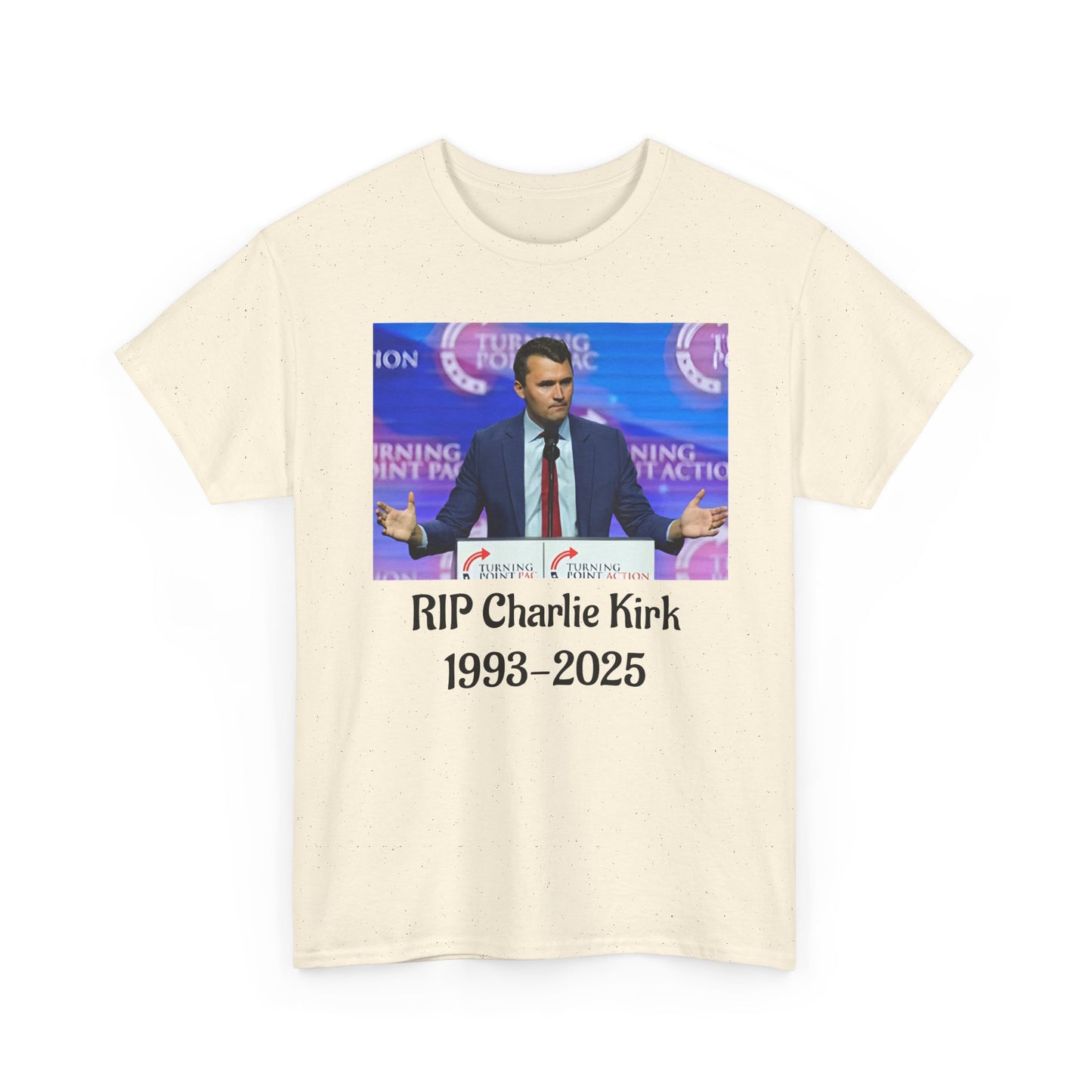 RIP Charlie Kirk Unisex Heavy Cotton Tee, Memorial Shirt, Tribute T-Shirt