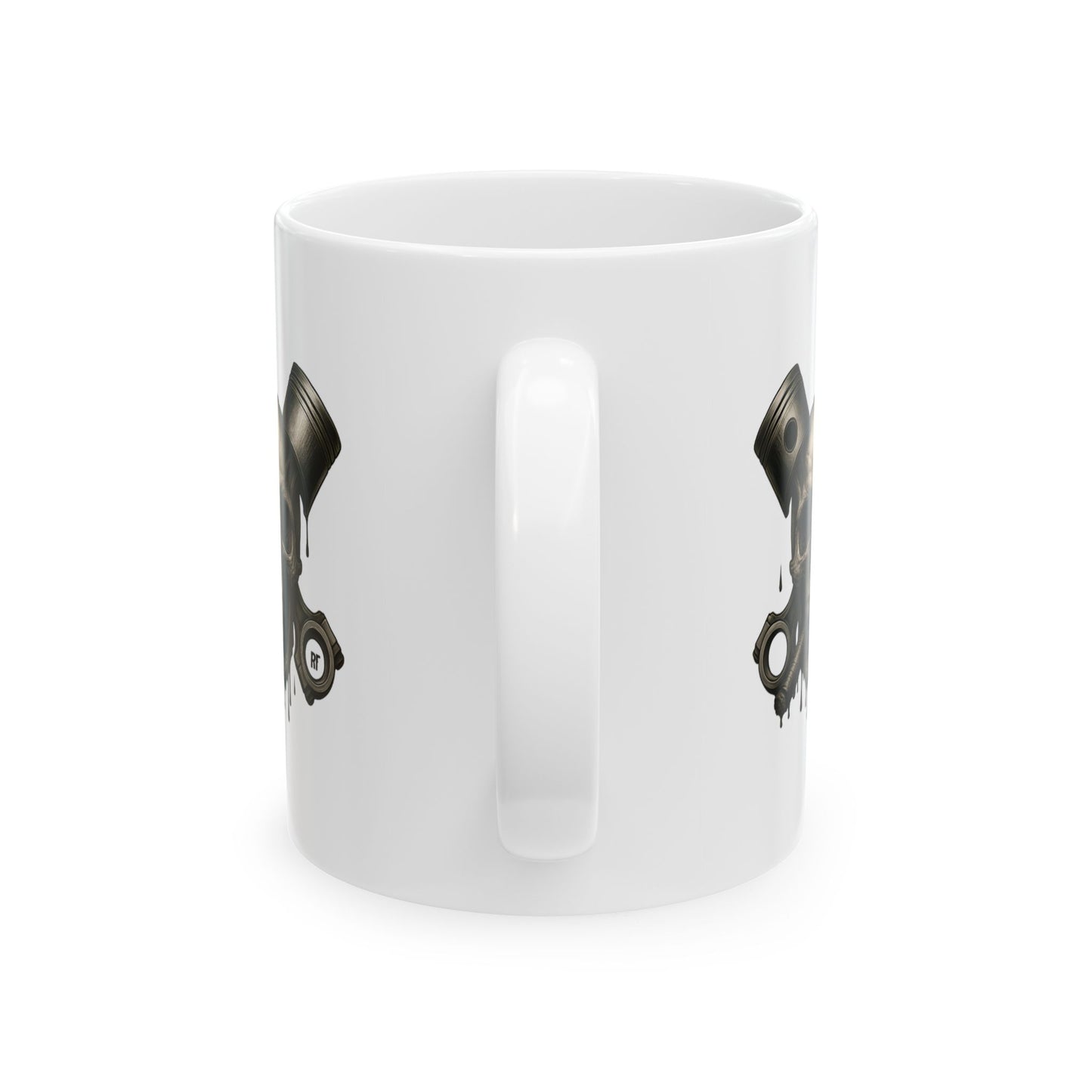 Skull Piston Ceramic Mug | Coffee Cup, Unique Skull Gift, Automotive, Car Mug