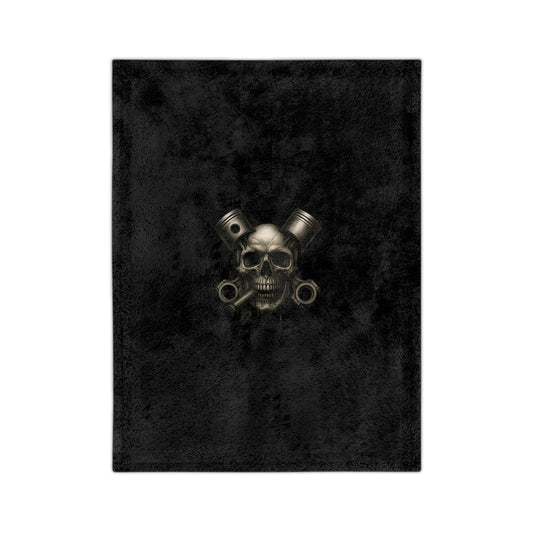 Piston Skull Velveteen Microfiber Blanket