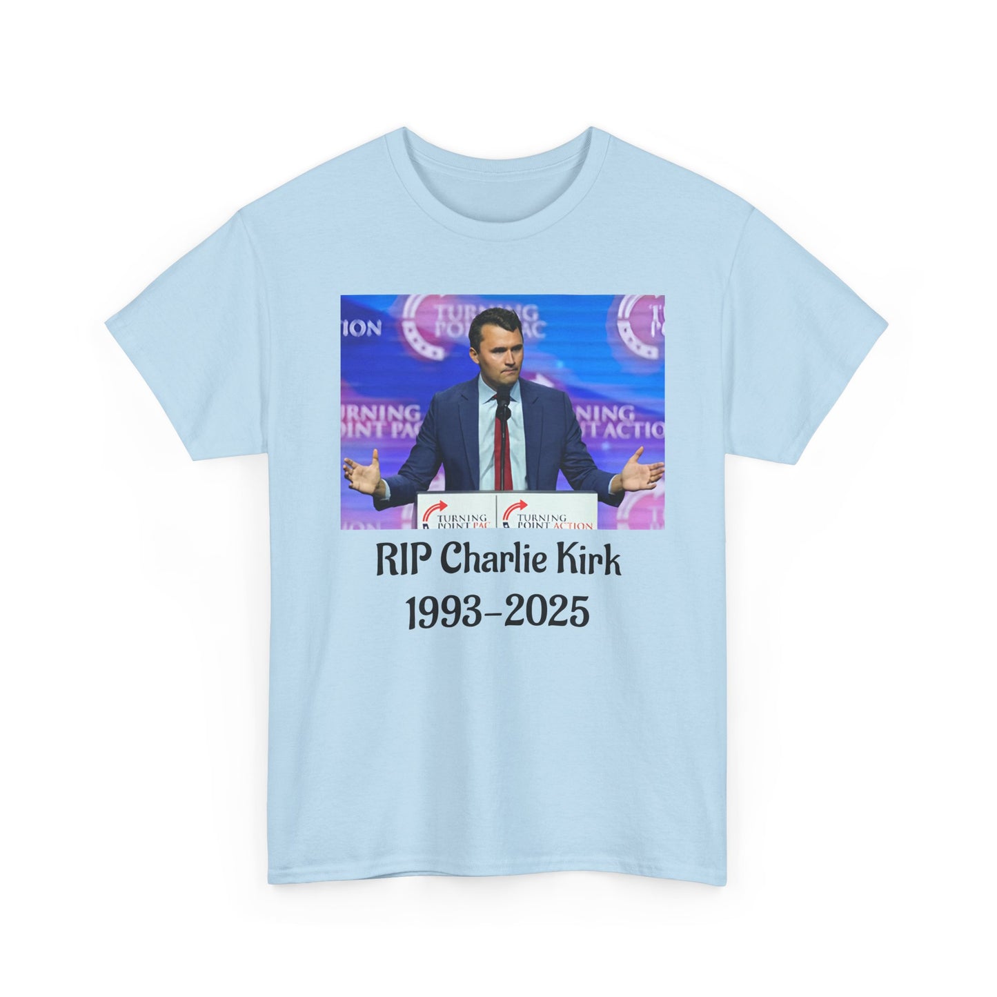 RIP Charlie Kirk Unisex Heavy Cotton Tee, Memorial Shirt, Tribute T-Shirt