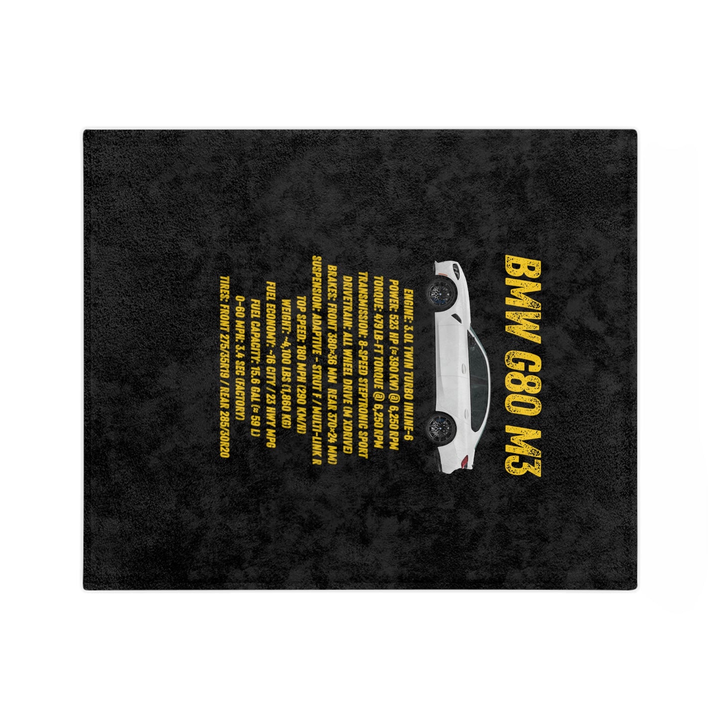 BMW G80 M3 Velveteen Microfiber Blanket, Cozy Car Lover Gift, Auto