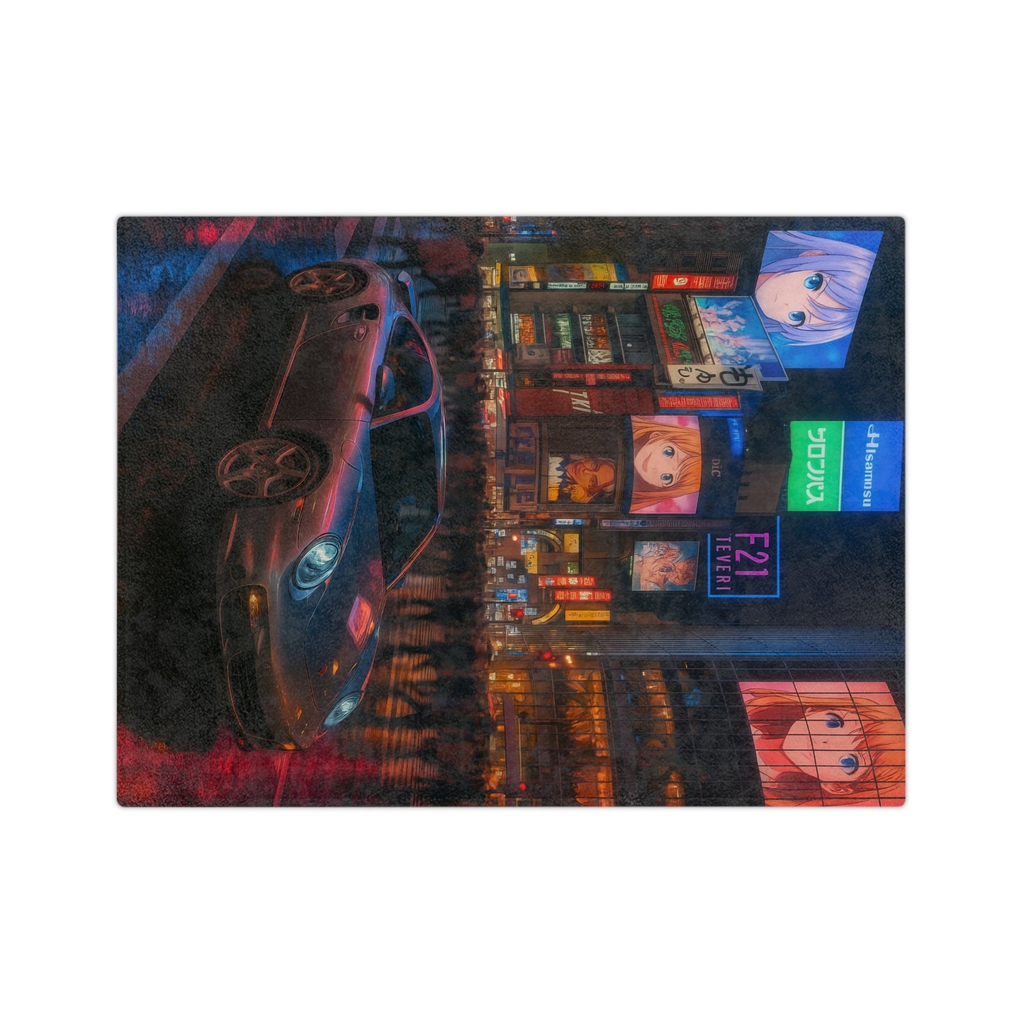 Anime-Themed Velveteen Microfiber Blanket, Cozy Gift for Car Lovers