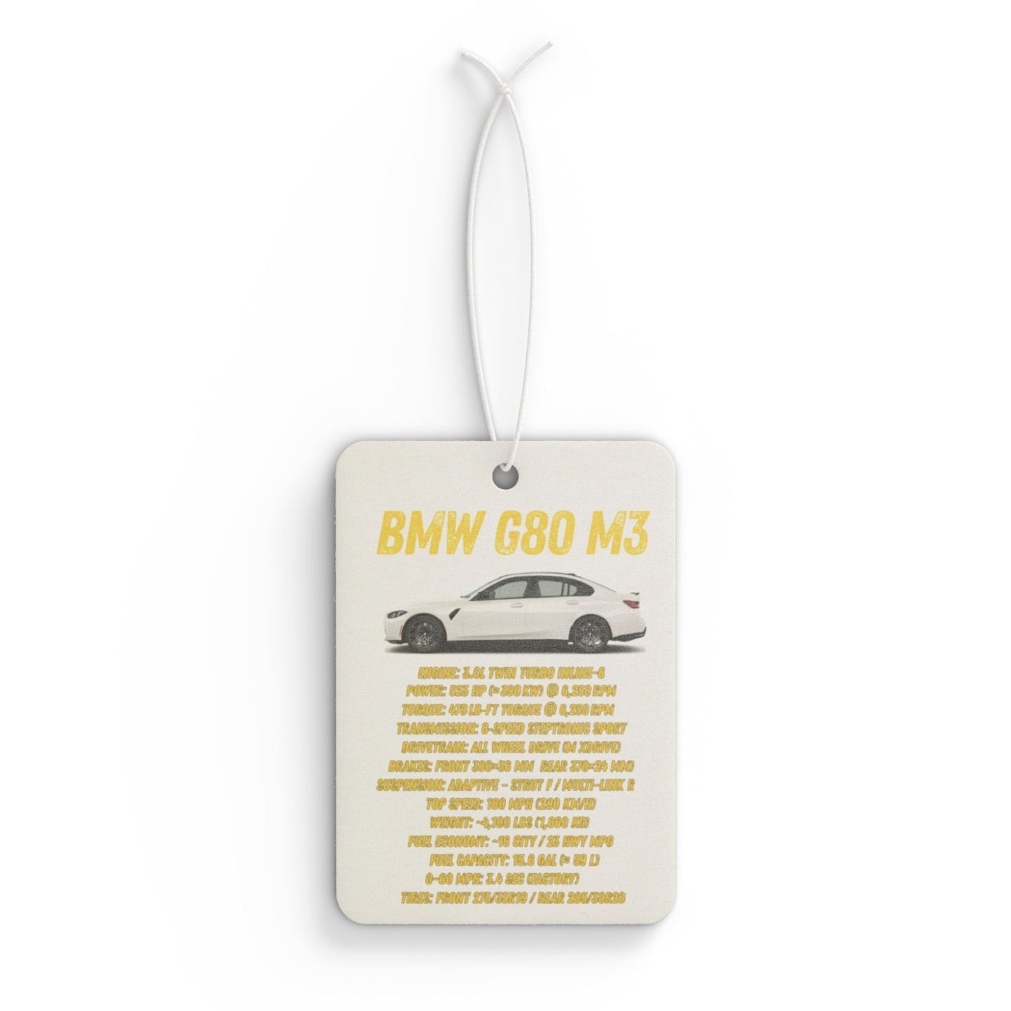 BMW G80 M3 Spec List Car Air Freshener