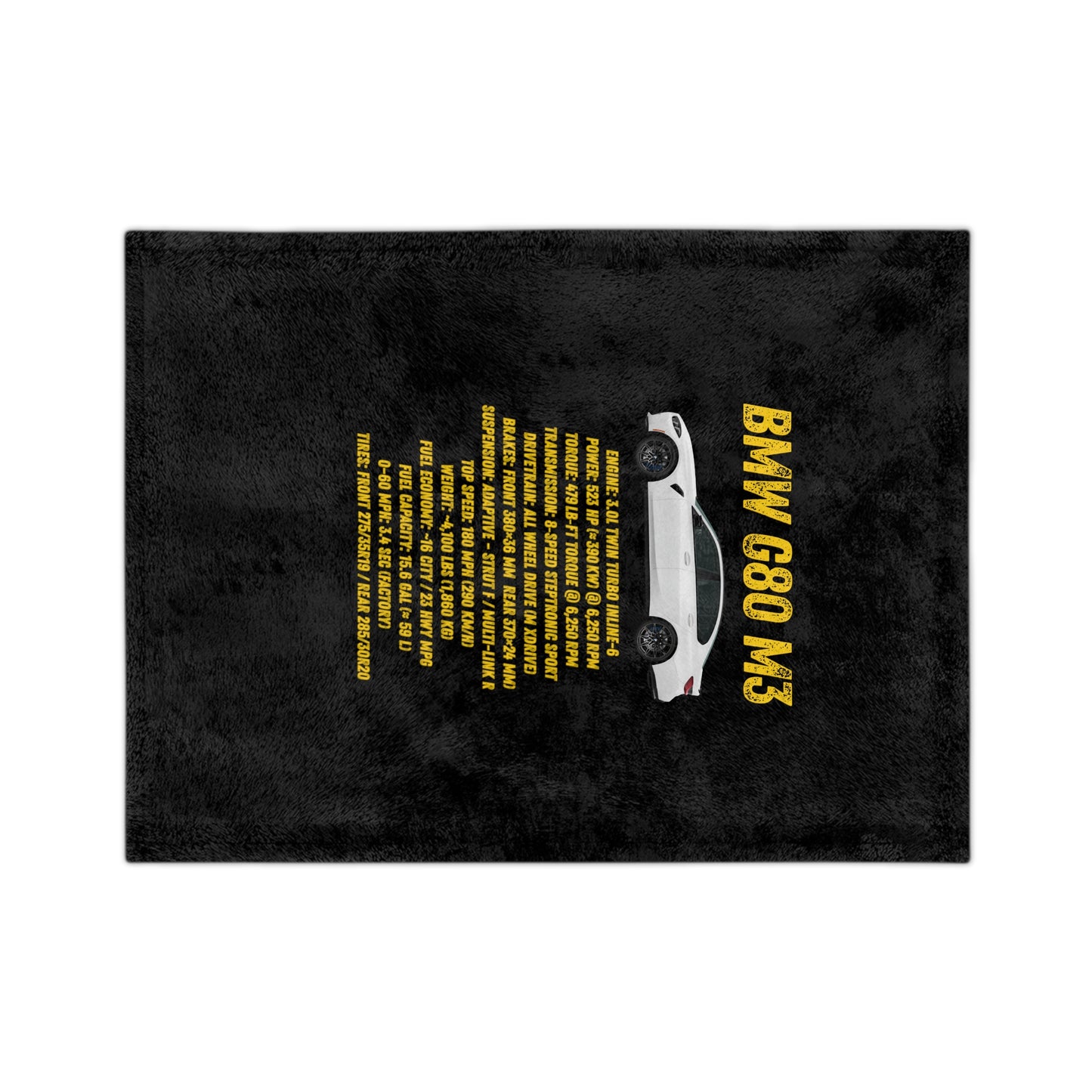 BMW G80 M3 Velveteen Microfiber Blanket, Cozy Car Lover Gift, Auto