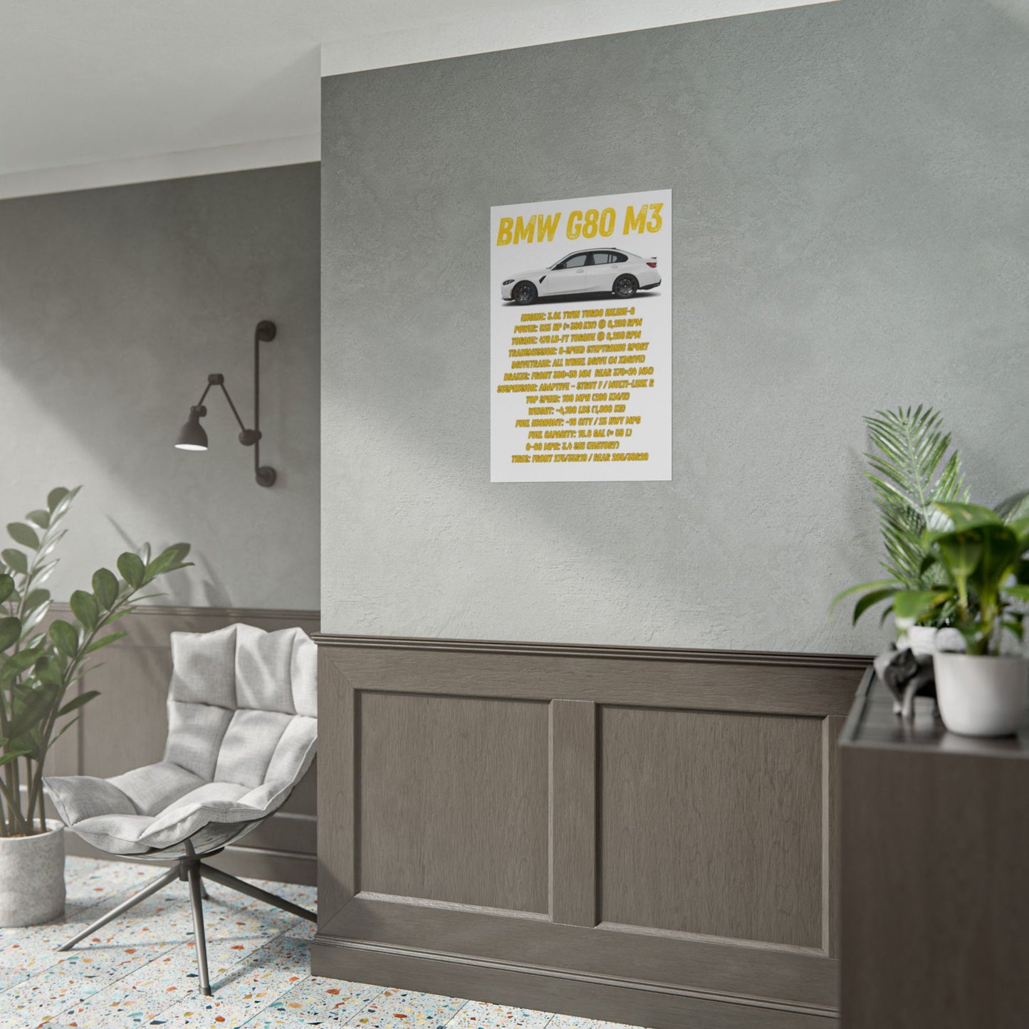 BMW G80 M3 Rolled Poster Spec List