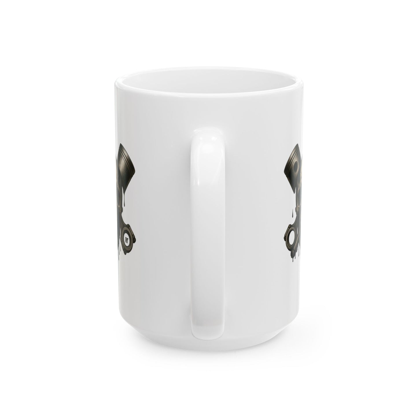 Skull Piston Ceramic Mug | Coffee Cup, Unique Skull Gift, Automotive, Car Mug