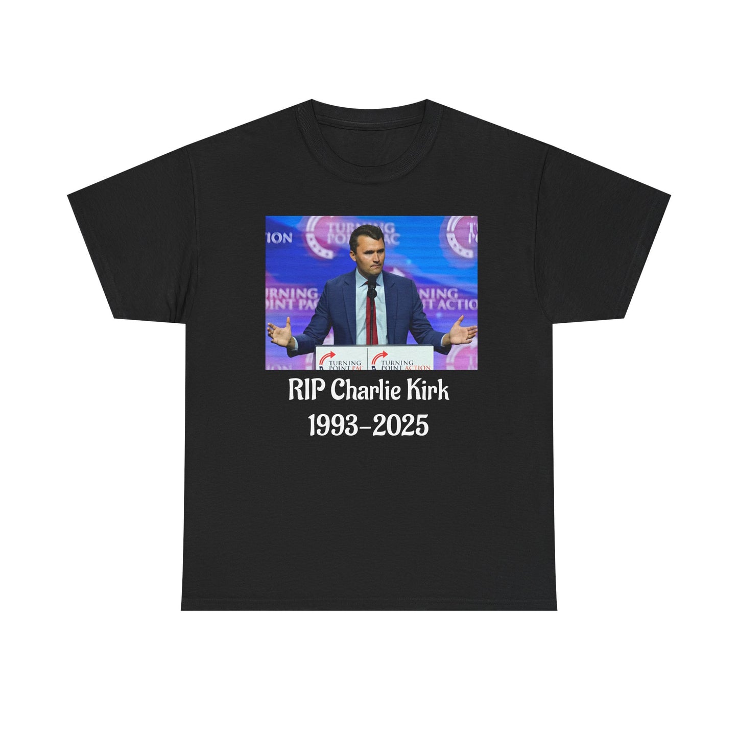 RIP Charlie Kirk Unisex Heavy Cotton Tee, Memorial Shirt, Tribute T-Shirt