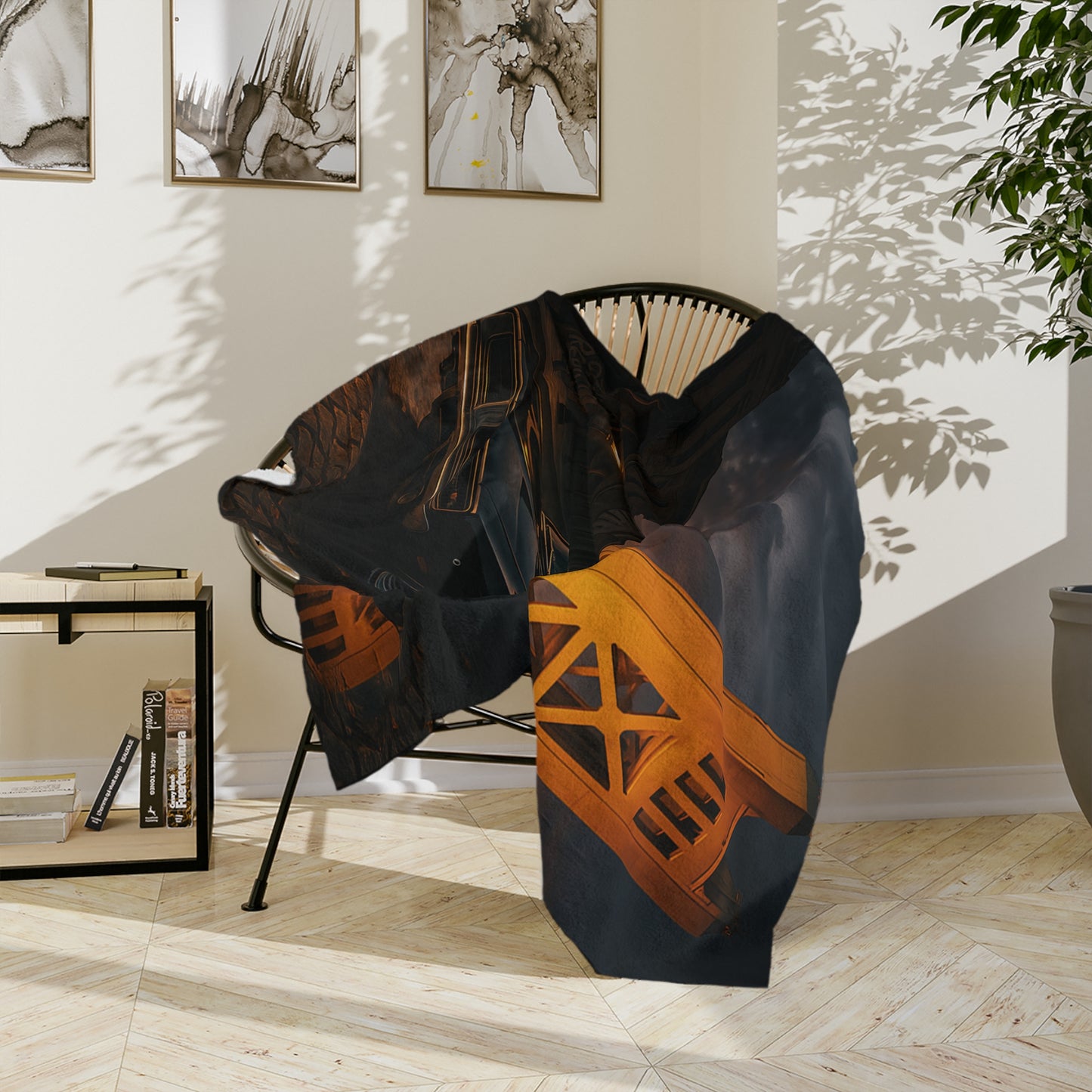 Sacramento Sunset Velveteen Blanket, Cozy Throw for Car Lovers