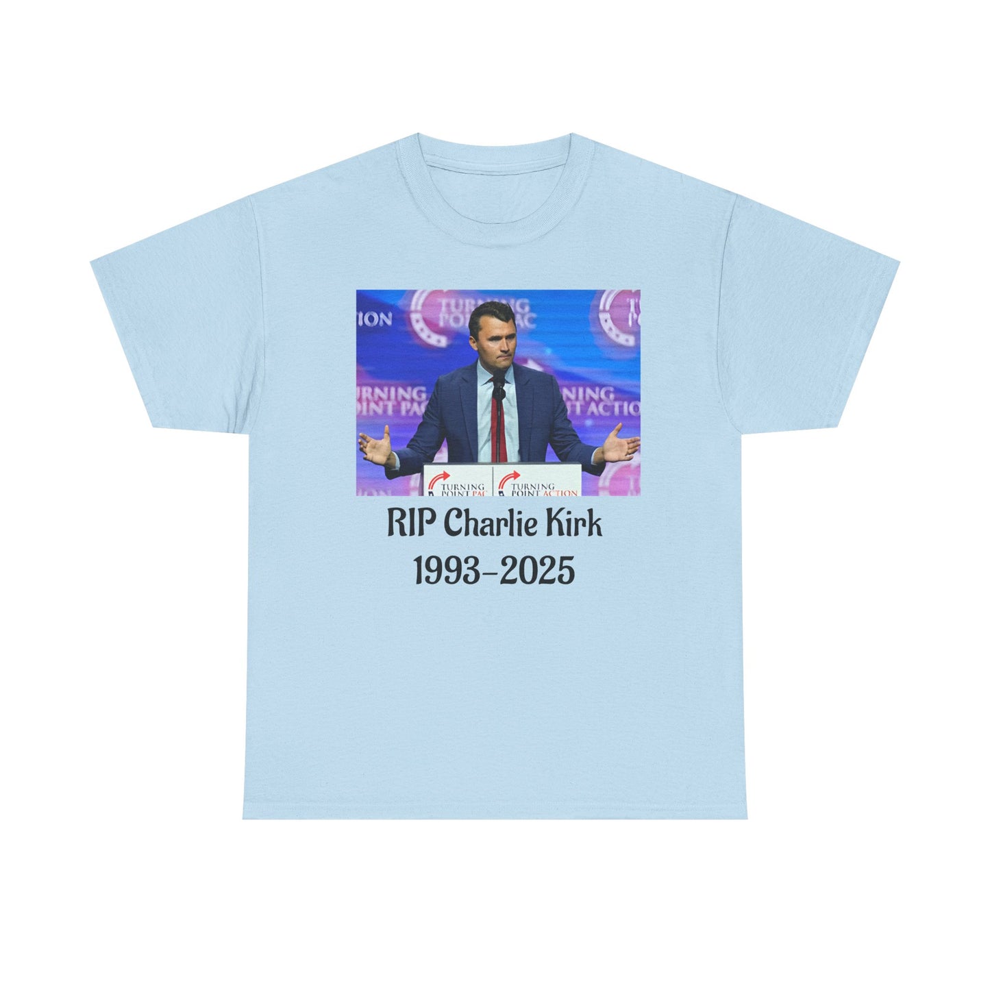 RIP Charlie Kirk Unisex Heavy Cotton Tee, Memorial Shirt, Tribute T-Shirt