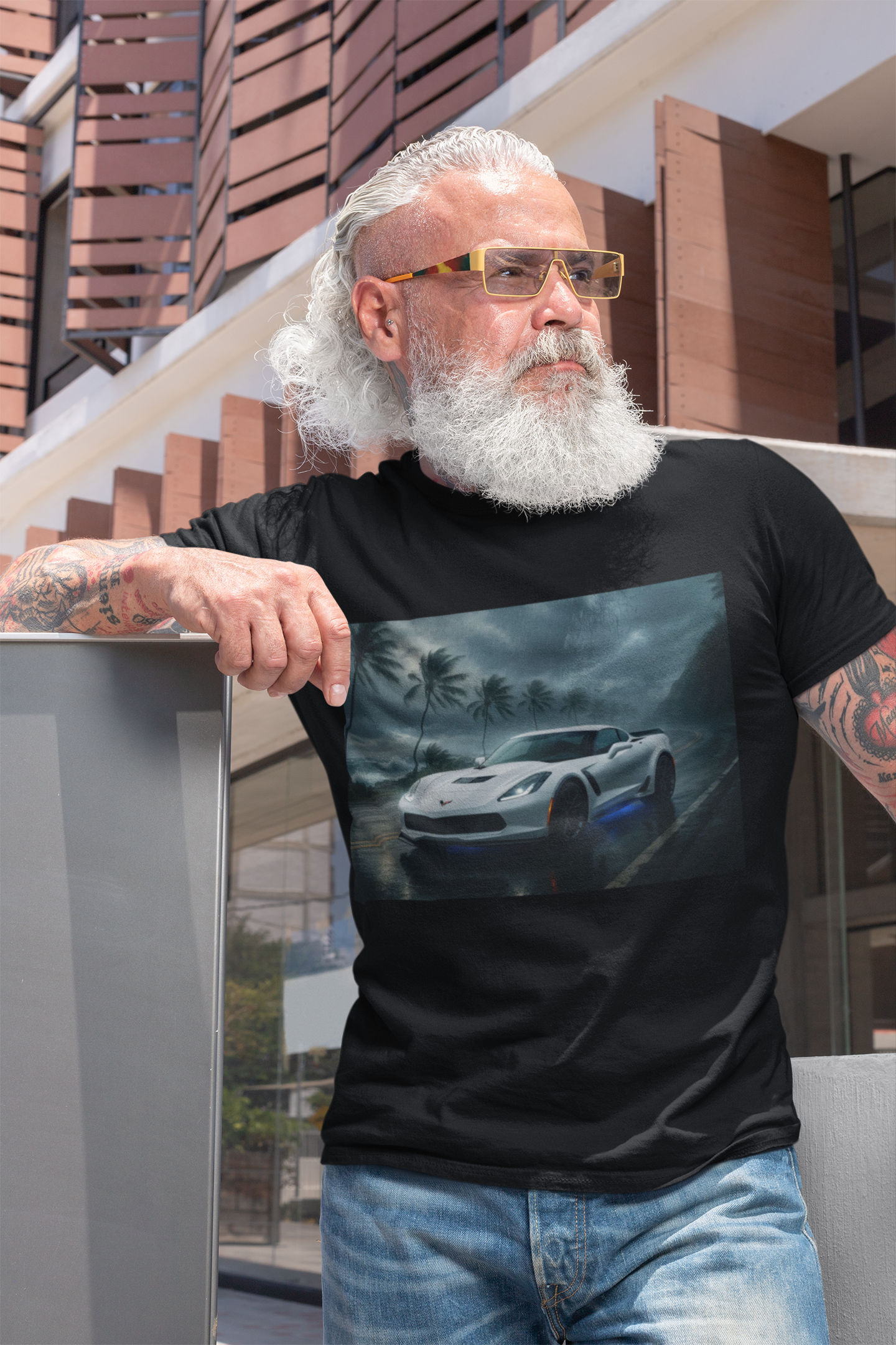 Chevrolet Corvette Stingray Z06 Storm Scene T Shirt