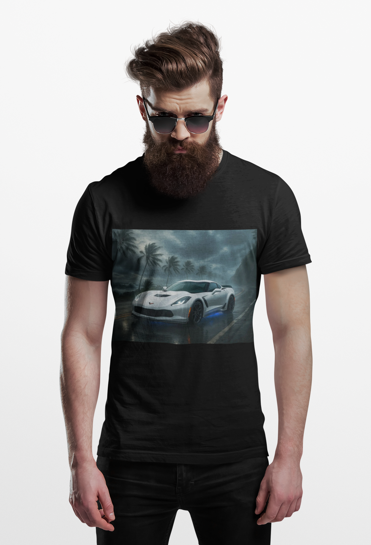 Chevrolet Corvette Stingray Z06 Storm Scene T Shirt
