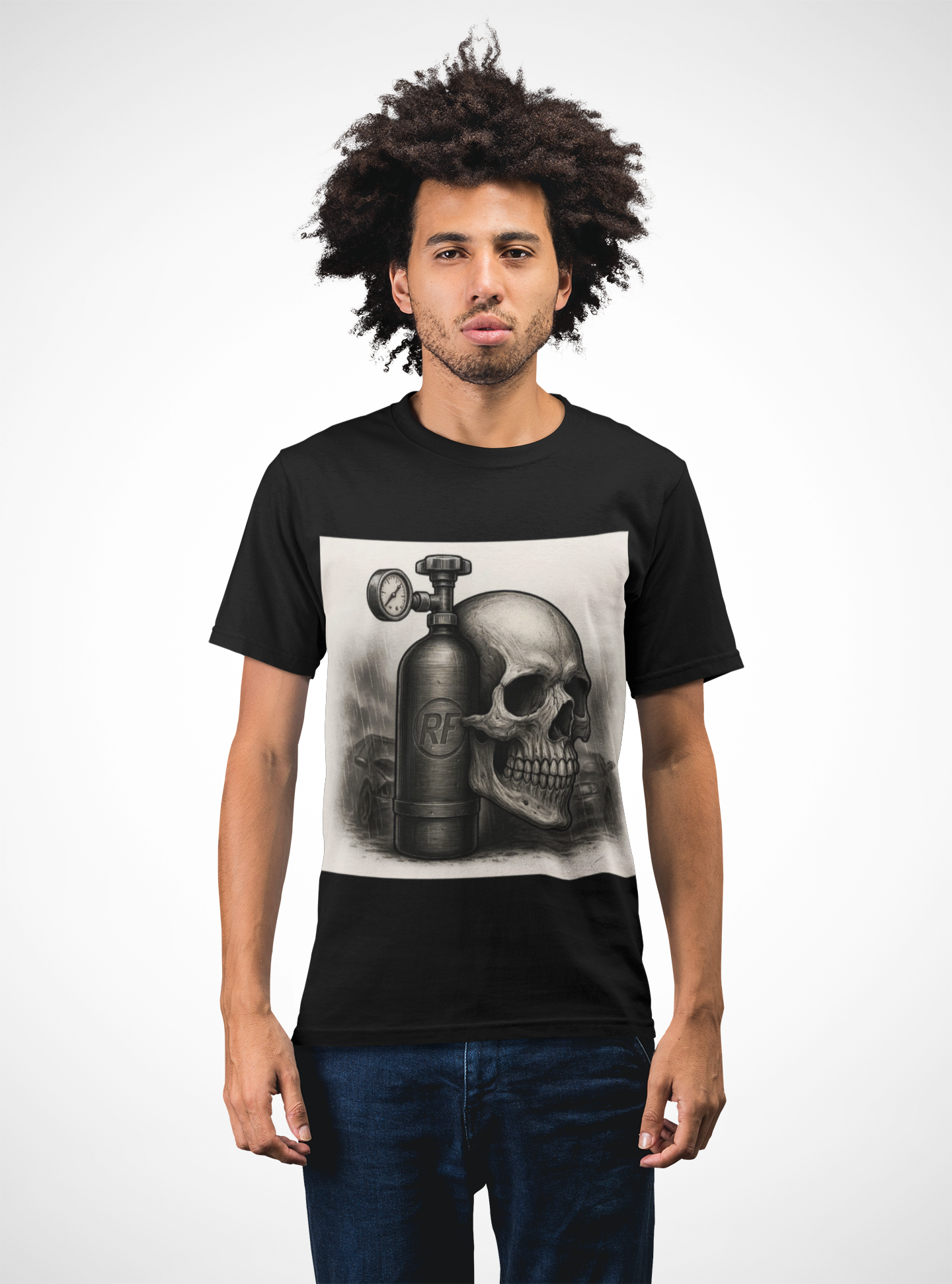 Skull and Nos Graphic Tee Heavyweight T Shirt