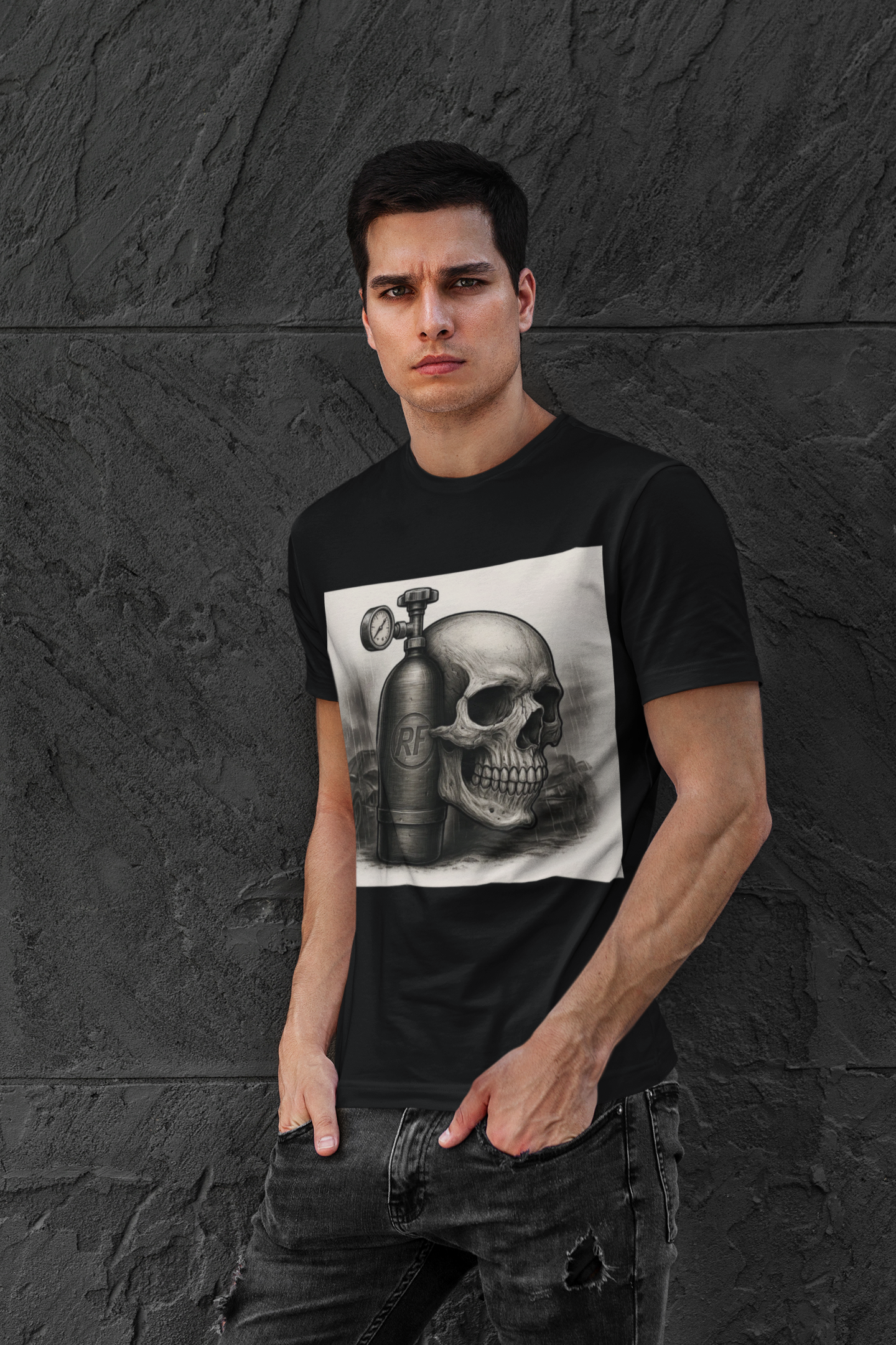 Skull and Nos Graphic Tee Heavyweight T Shirt