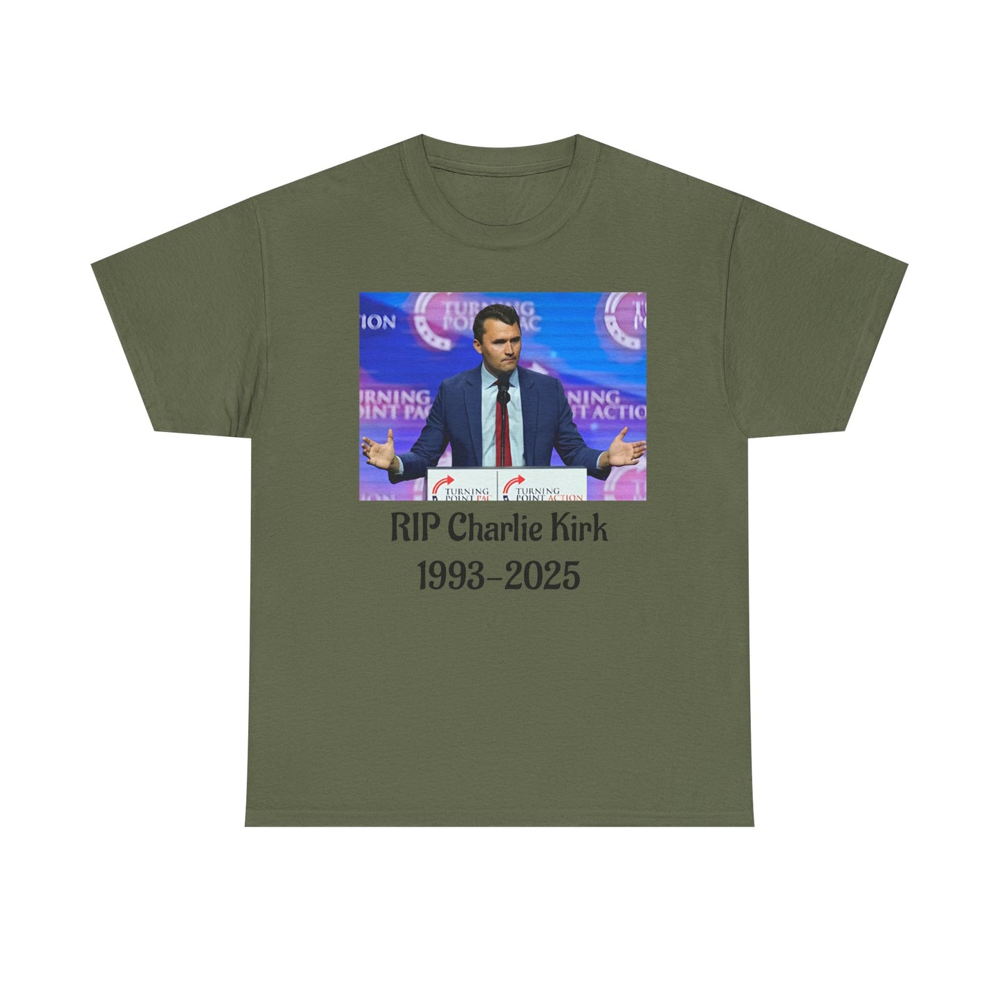 RIP Charlie Kirk Unisex Heavy Cotton Tee, Memorial Shirt, Tribute T-Shirt