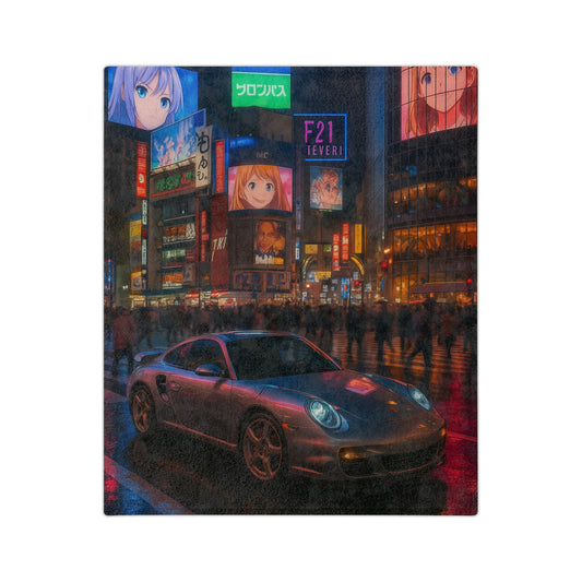 Anime-Themed Velveteen Microfiber Blanket, Cozy Gift for Car Lovers