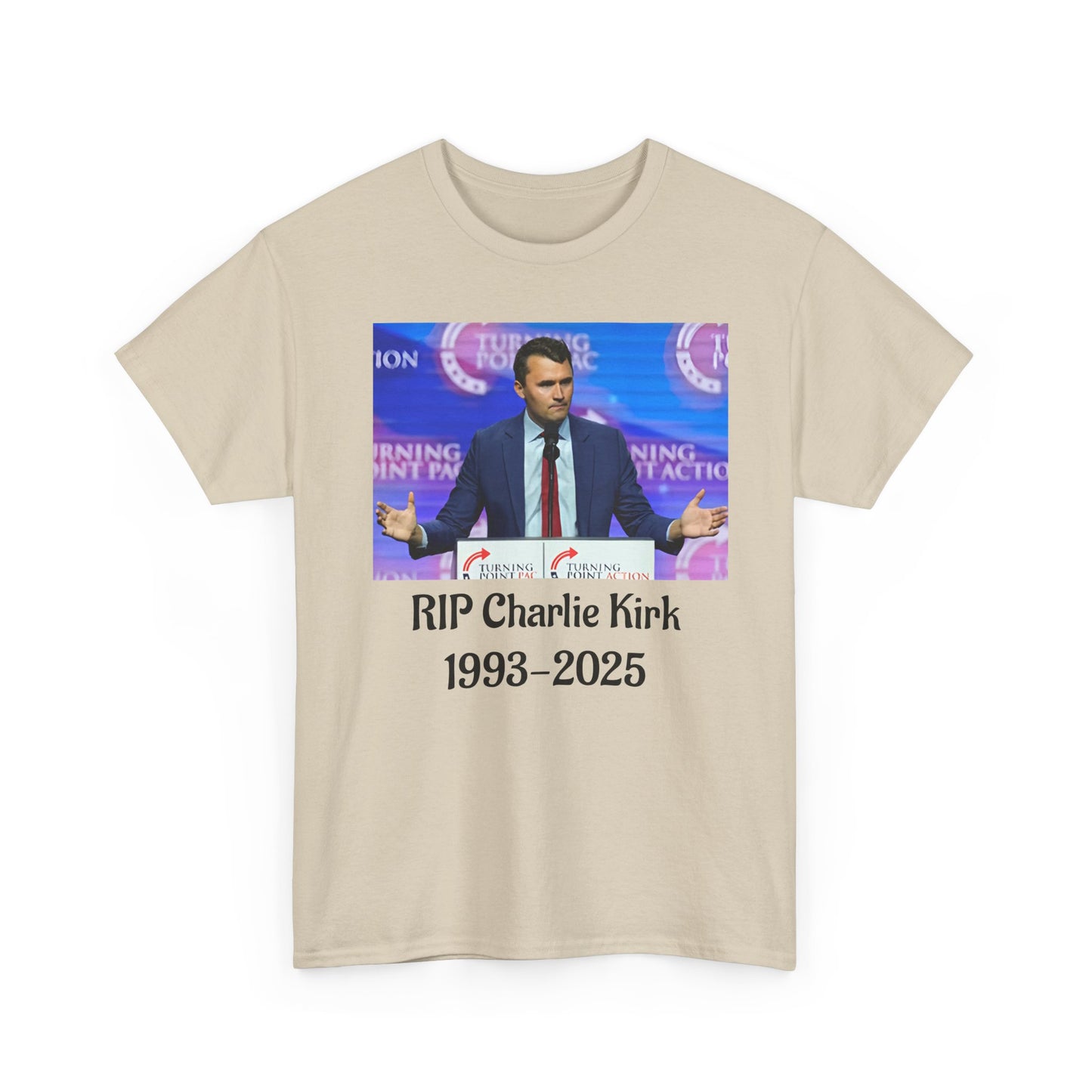 RIP Charlie Kirk Unisex Heavy Cotton Tee, Memorial Shirt, Tribute T-Shirt