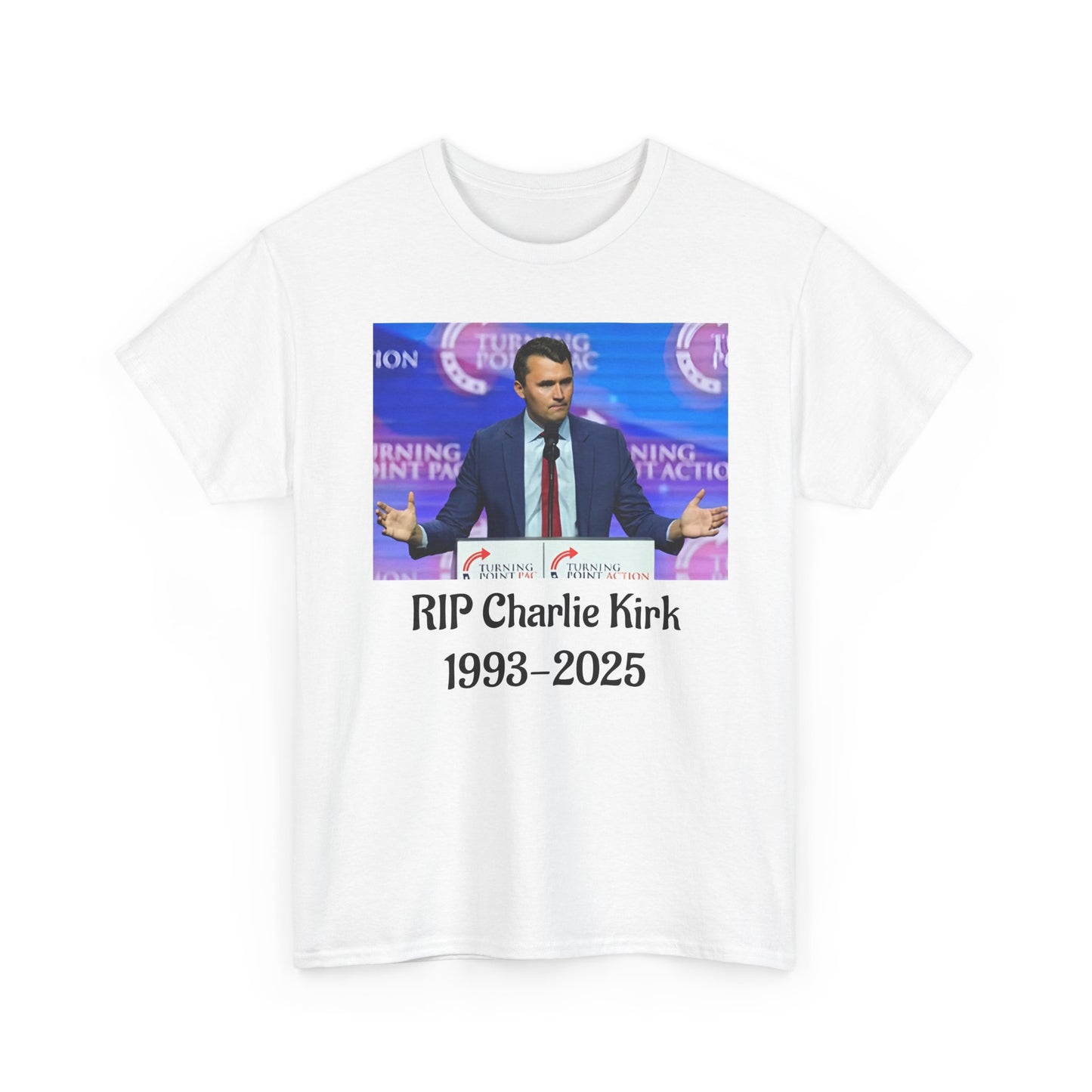 RIP Charlie Kirk Unisex Heavy Cotton Tee, Memorial Shirt, Tribute T-Shirt