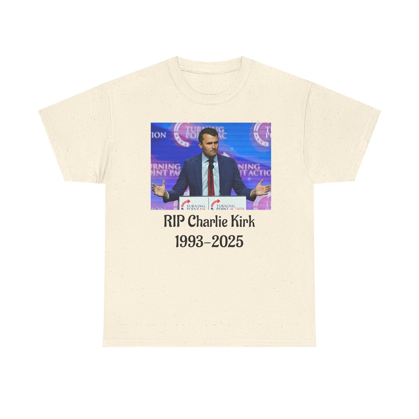 RIP Charlie Kirk Unisex Heavy Cotton Tee, Memorial Shirt, Tribute T-Shirt