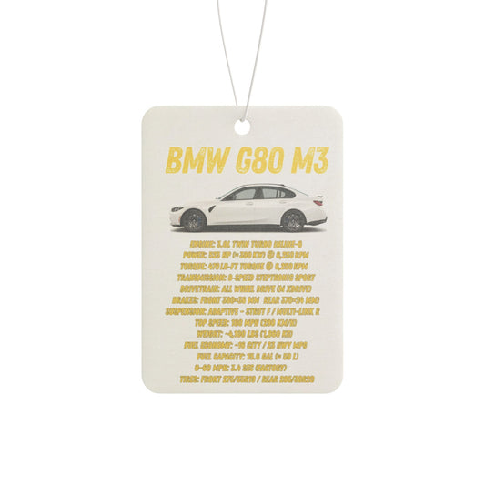 BMW G80 M3 Spec List Car Air Freshener