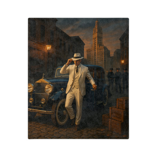 Mafia Gentleman Velveteen Soft Blanket | 1930s Rolls-Royce Prohibition Era