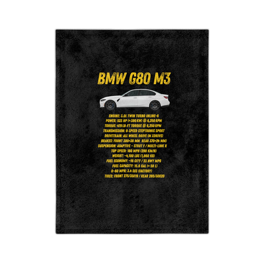 BMW G80 M3 Velveteen Microfiber Blanket, Cozy Car Lover Gift, Auto